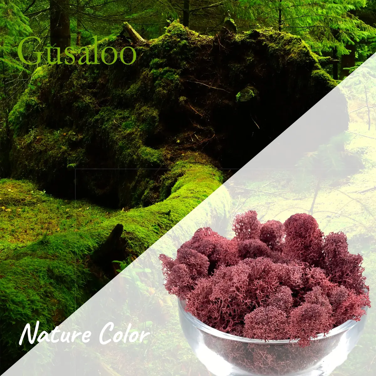 Gusaloo Artificial Moss Preserved 3.5oz | Long-Lasting Indoor Decor with Natural Green & Pink - view 2