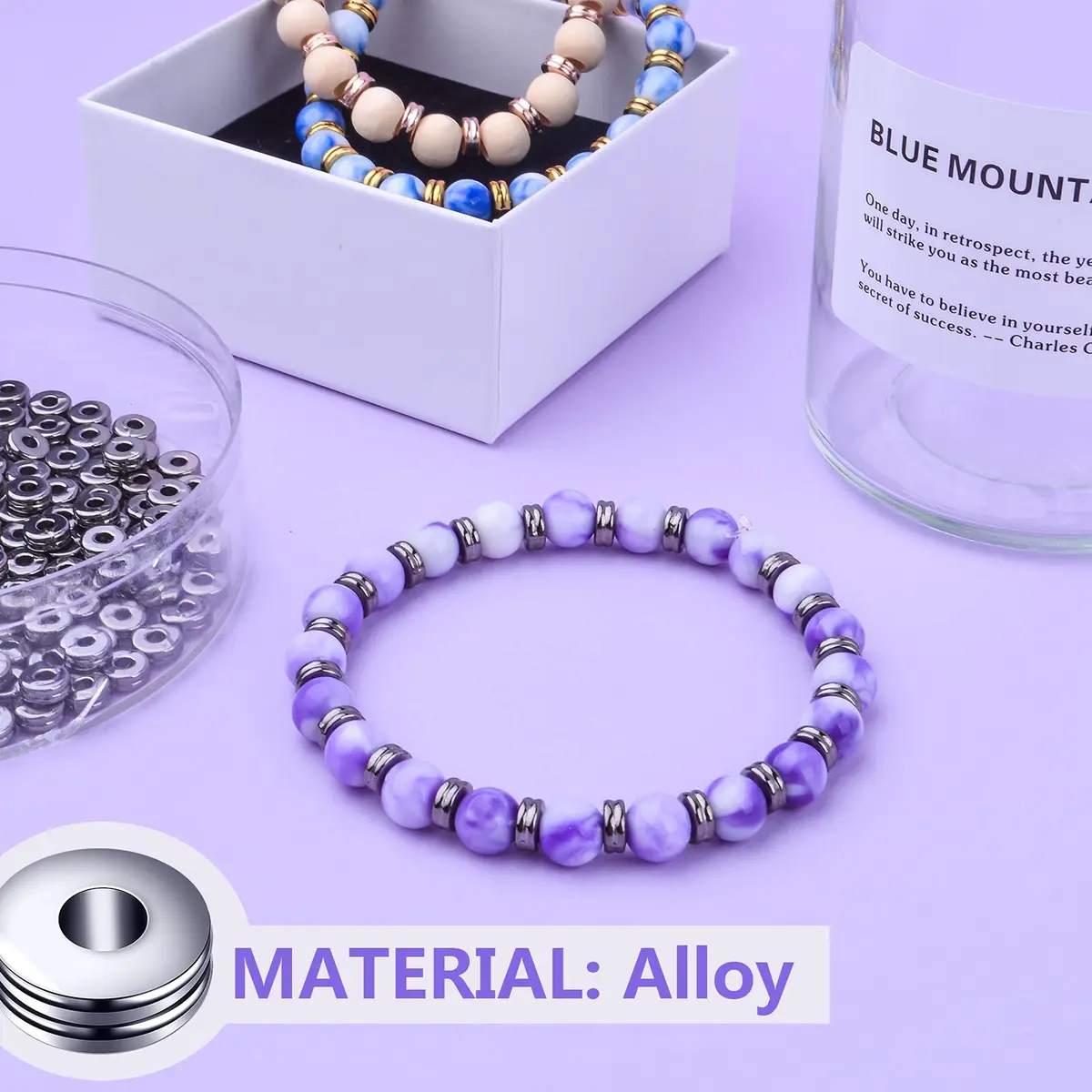 Aylifu Craft Bead 200pcs Alloy 6mm Flat Round Discs | Jewelry Making Supplies for Handmade Accessories - view 3