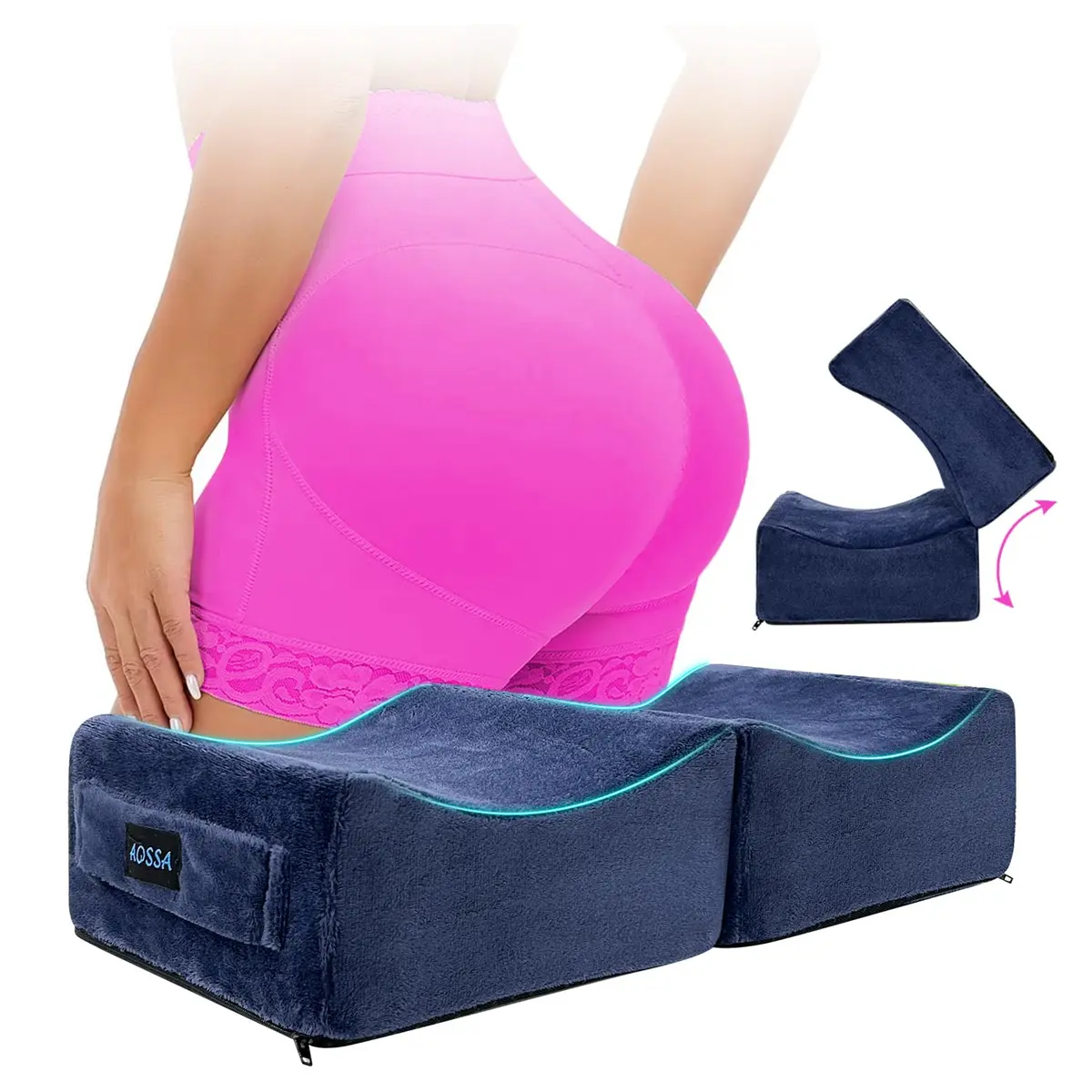 AOSSA Brazilian Butt Lift Pillow for Post-Surgery BBL Recovery | 20 cm (7.8") Foldable Foam Cushion - main product image
