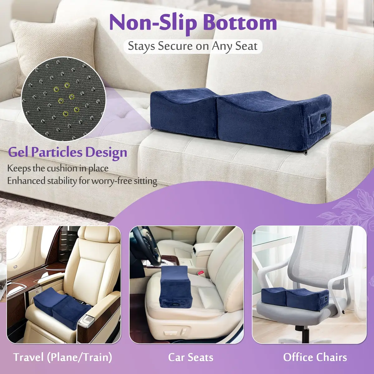 AOSSA Brazilian Butt Lift Pillow for Post-Surgery BBL Recovery | 20 cm (7.8") Foldable Foam Cushion - view 5