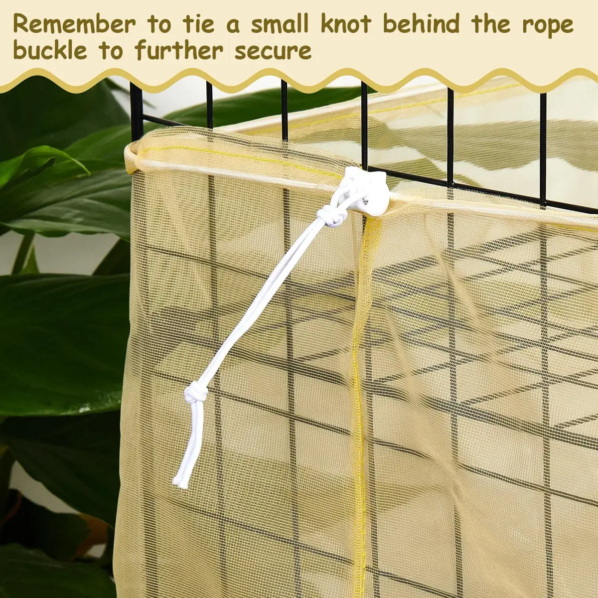 Shappy Yellow Bird Cage Seed Catcher Net Skirt Guard 300cm (118 Inch) | Adjustable Airy Mesh for Parrots - view 6