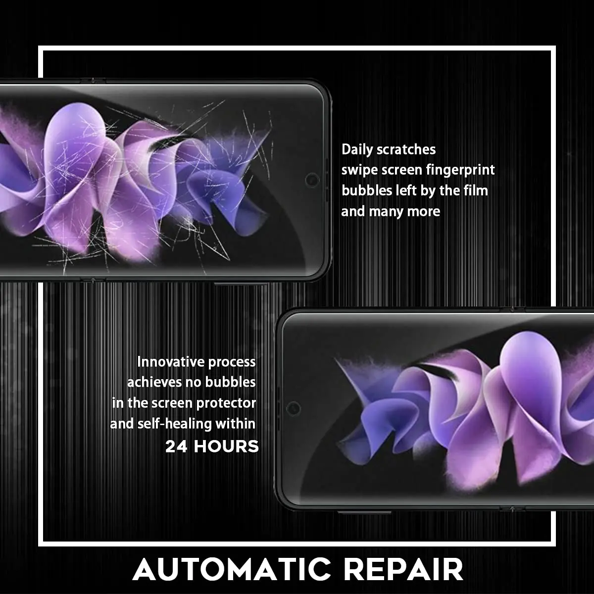 Orzero 3 Sets 12 Packs TPU Screen Protector for Samsung Galaxy Z Flip 3 5G | Anti-Scratch High Definition Bubble-Free - view 7