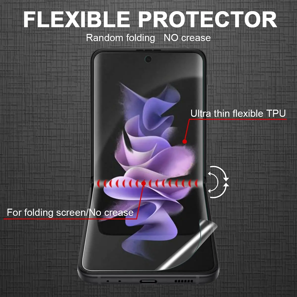 Orzero 3 Sets 12 Packs TPU Screen Protector for Samsung Galaxy Z Flip 3 5G | Anti-Scratch High Definition Bubble-Free - view 4
