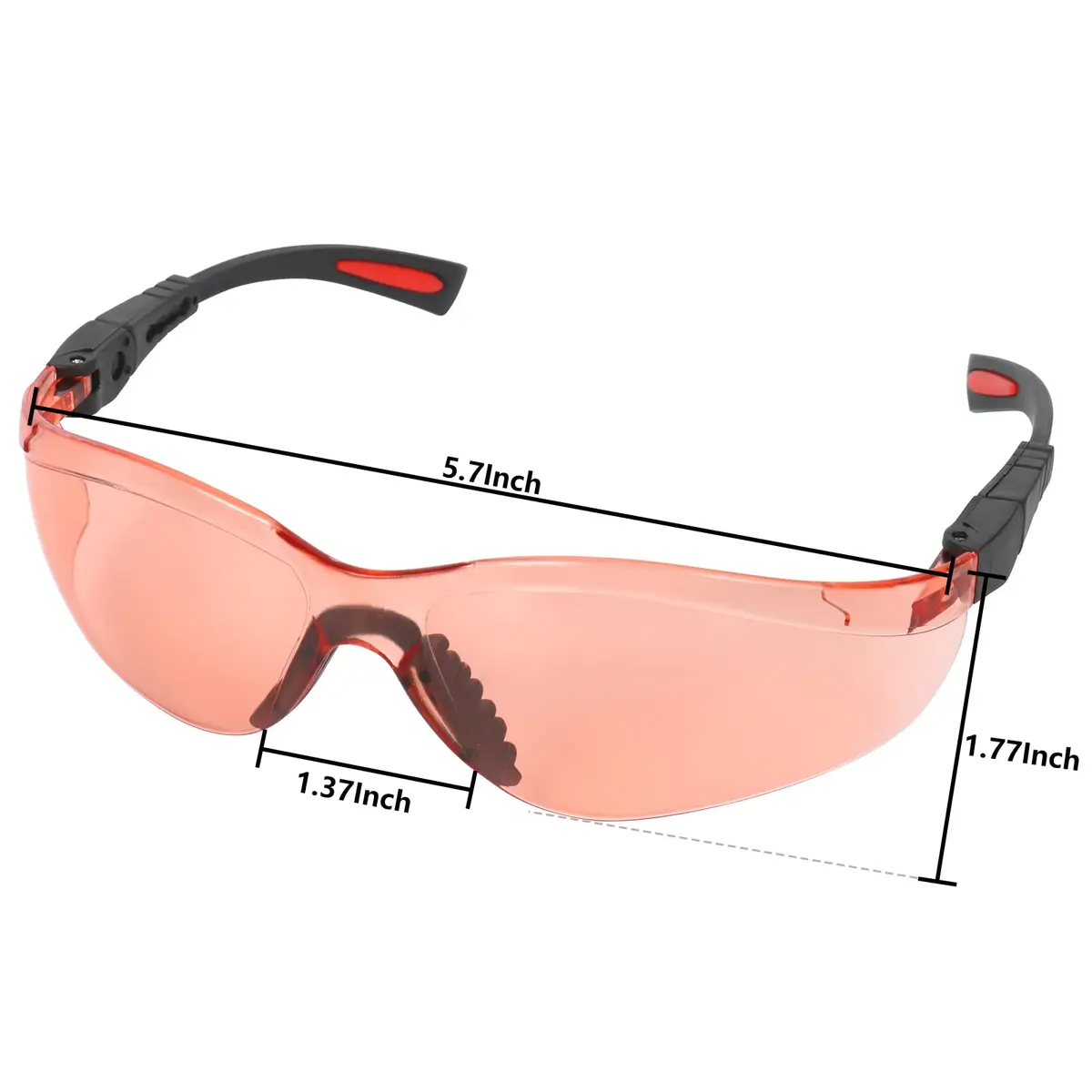 LaneTop AntiFog Shooting Glasses ANSI Z87.1 Certified Vermillion Lens | Impact Resistant Polycarbonate Eyewear - view 5