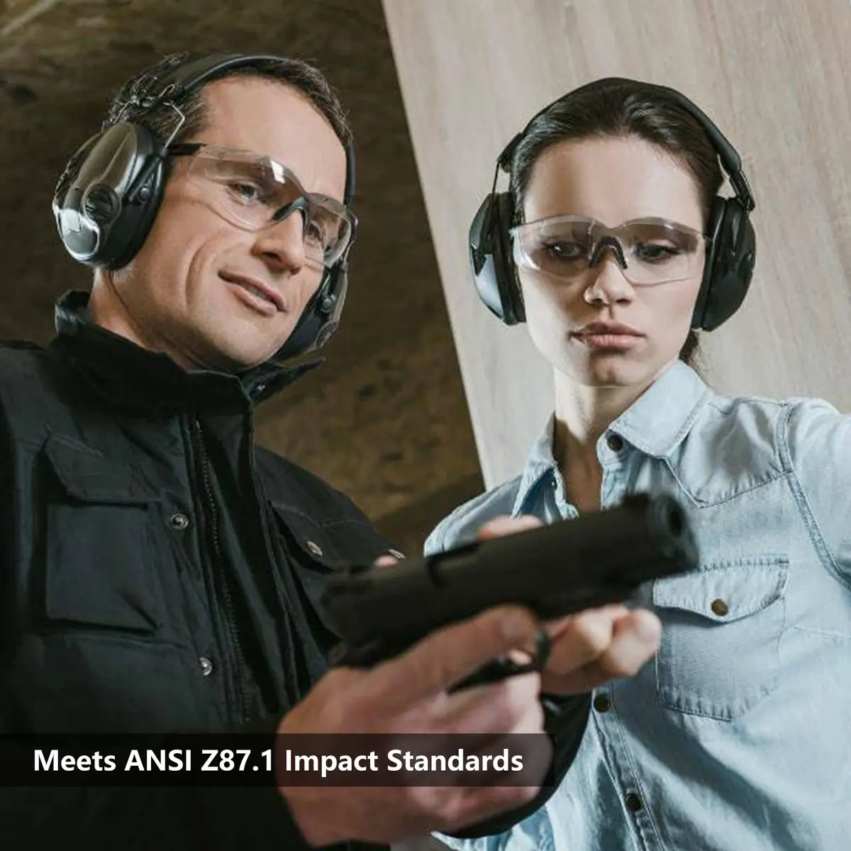 LaneTop AntiFog Shooting Glasses ANSI Z87.1 Certified Clear Lens | Impact Resistant Polycarbonate - view 7