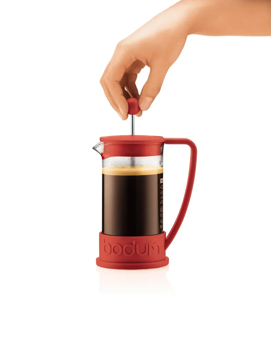 Bodum Brazil French Press Coffee Maker 1L (34oz) Red | Iconic Glass & Stainless Steel Brewer - view 4