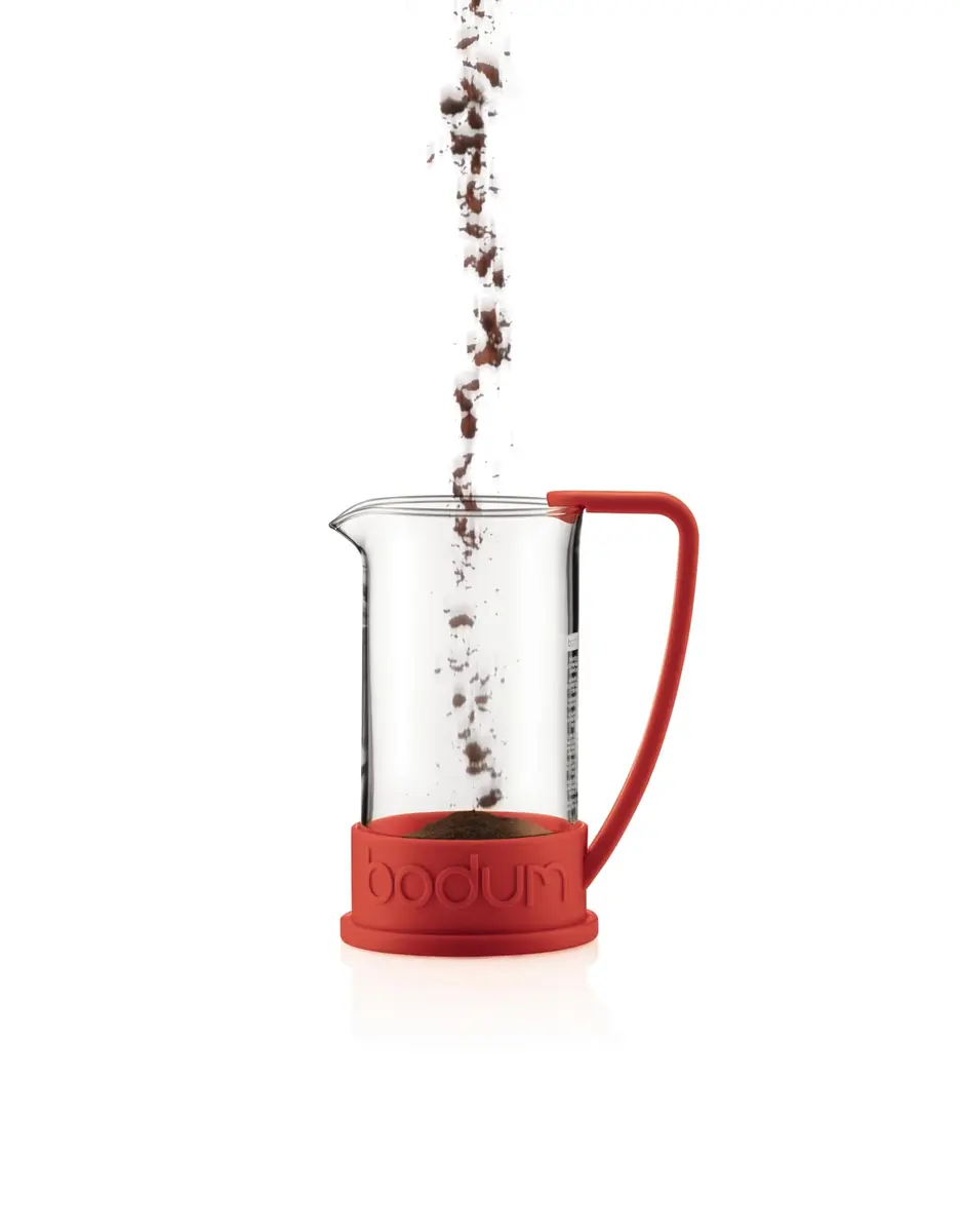 Bodum Brazil French Press Coffee Maker 1L (34oz) Red | Iconic Glass & Stainless Steel Brewer - view 2