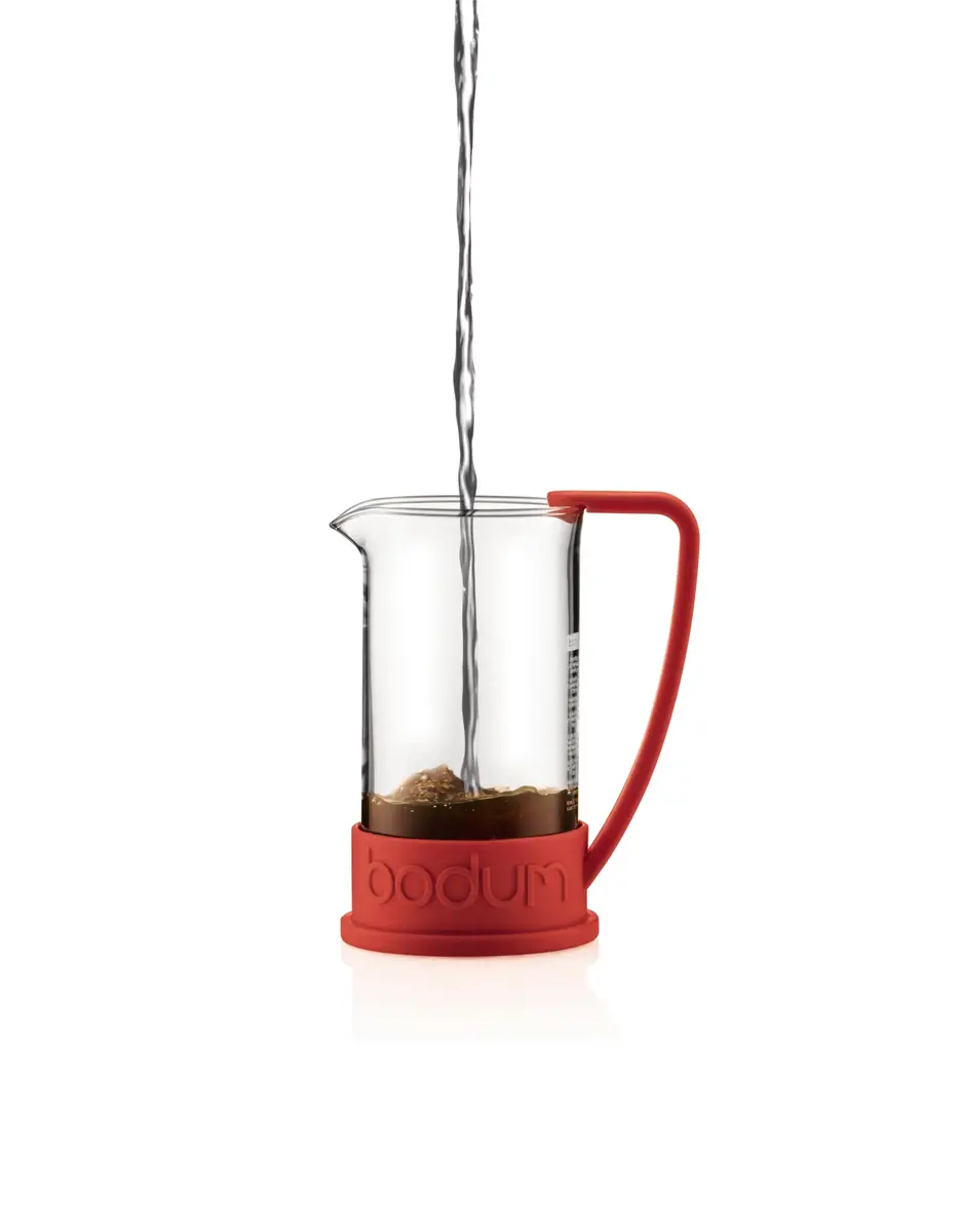 Bodum Brazil French Press Coffee Maker 1L (34oz) Red | Iconic Glass & Stainless Steel Brewer - view 3