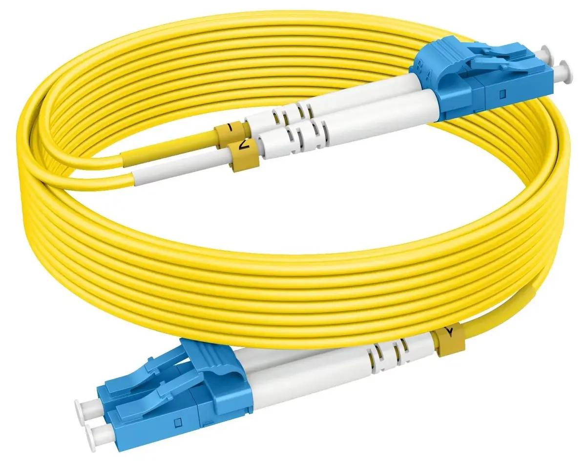 RamboCables OS2 LC to LC Single Mode Fiber Patch Cable 2m | Duplex Fiber Optic Cable for Data Centers - main product image