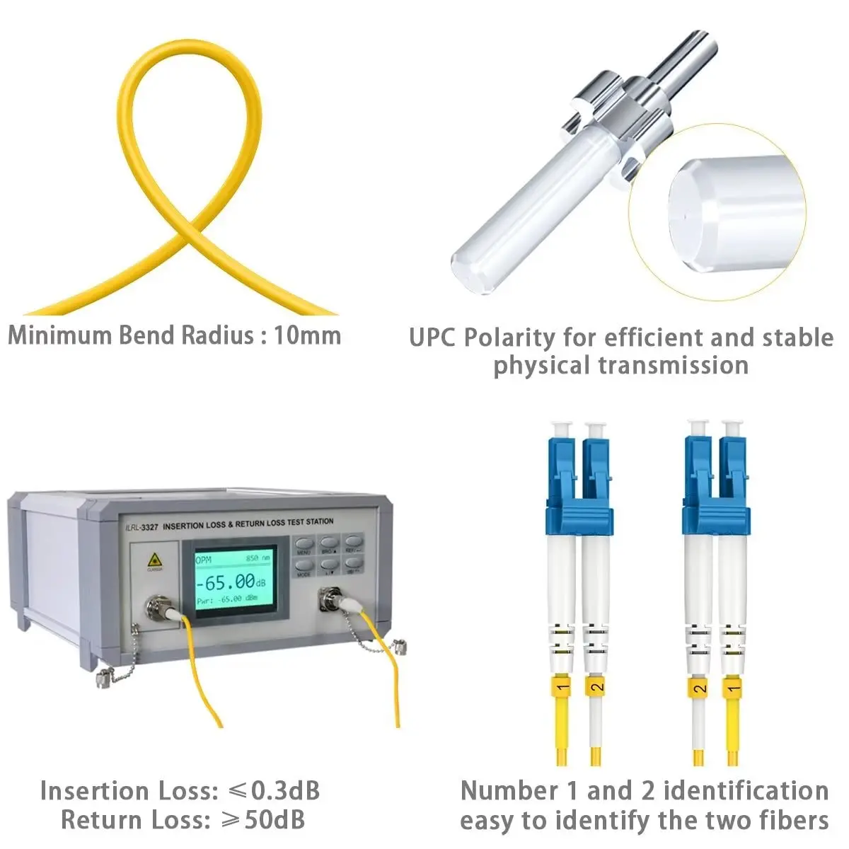 RamboCables OS2 LC to LC Single Mode Fiber Patch Cable 2m | Duplex Fiber Optic Cable for Data Centers - view 5