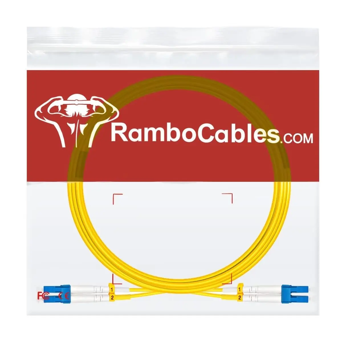 RamboCables OS2 LC to LC Single Mode Fiber Patch Cable 2m | Duplex Fiber Optic Cable for Data Centers - view 7