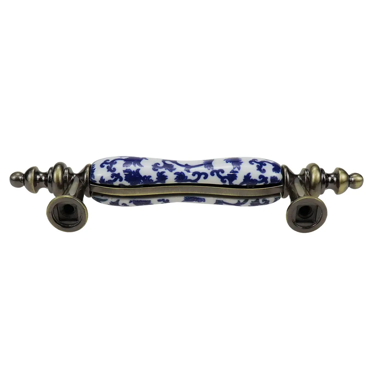 Mcredy Ceramic Cabinet Drawer Pulls 76mm (3") Hole Distance | Blue White Porcelain Chinoiserie Style, Pack of 4 - view 7
