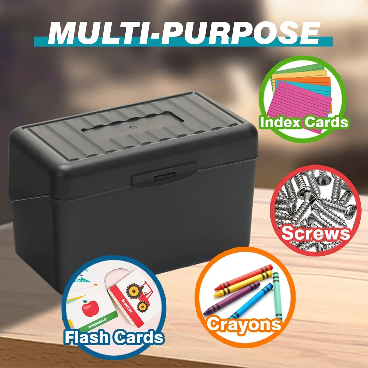 H4D Index Card Holder 3x5 | Durable Plastic Organizer for Office & School Use - view 6