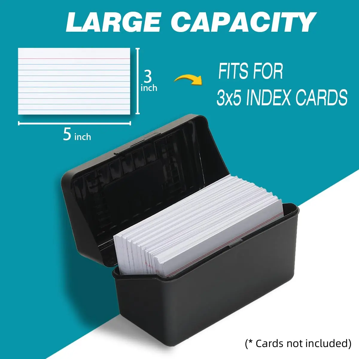 H4D Index Card Holder 3x5 | Durable Plastic Organizer for Office & School Use - view 3