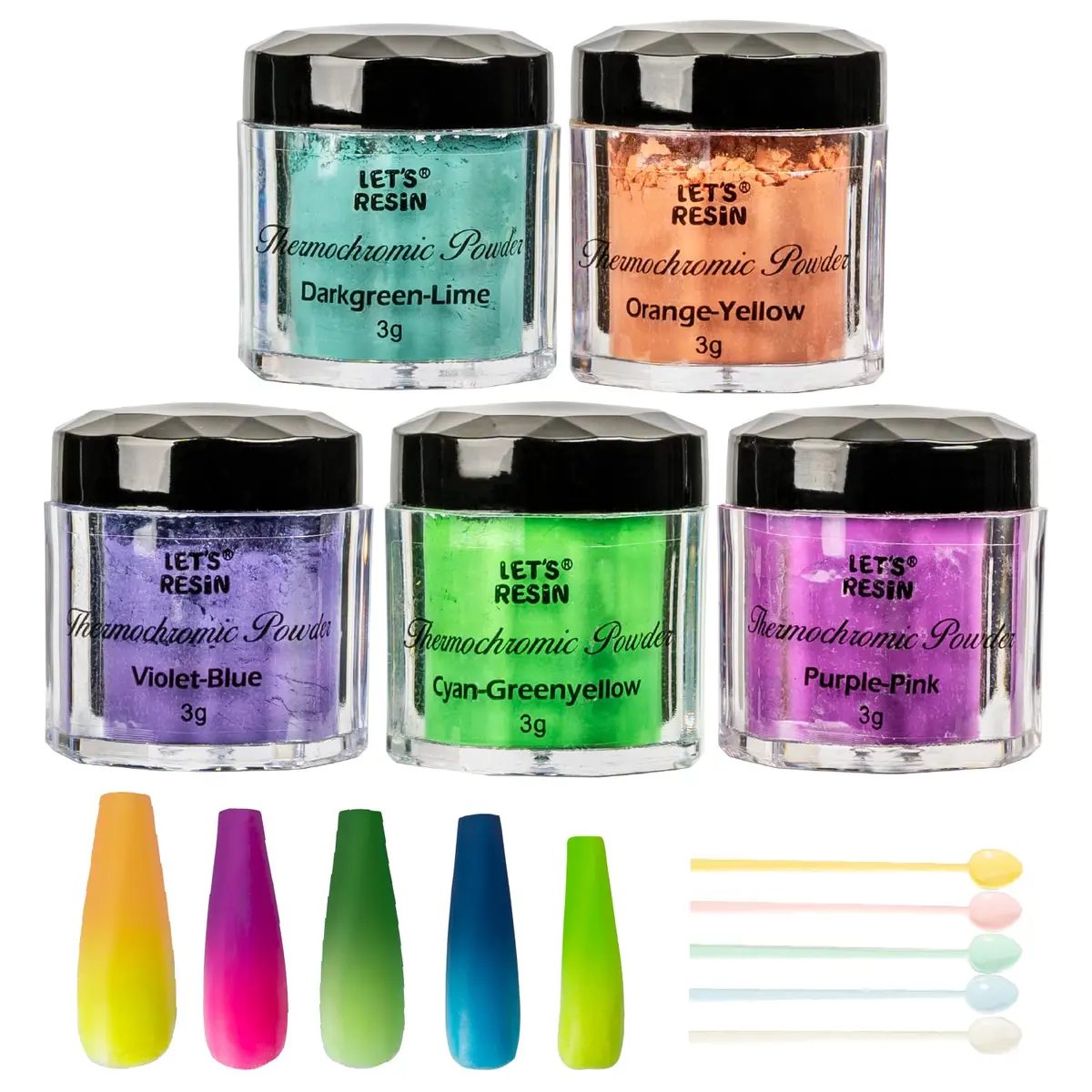 LET'S RESIN Thermochromic Pigment Powder, Colors Changing Pigment for Resin - main product image