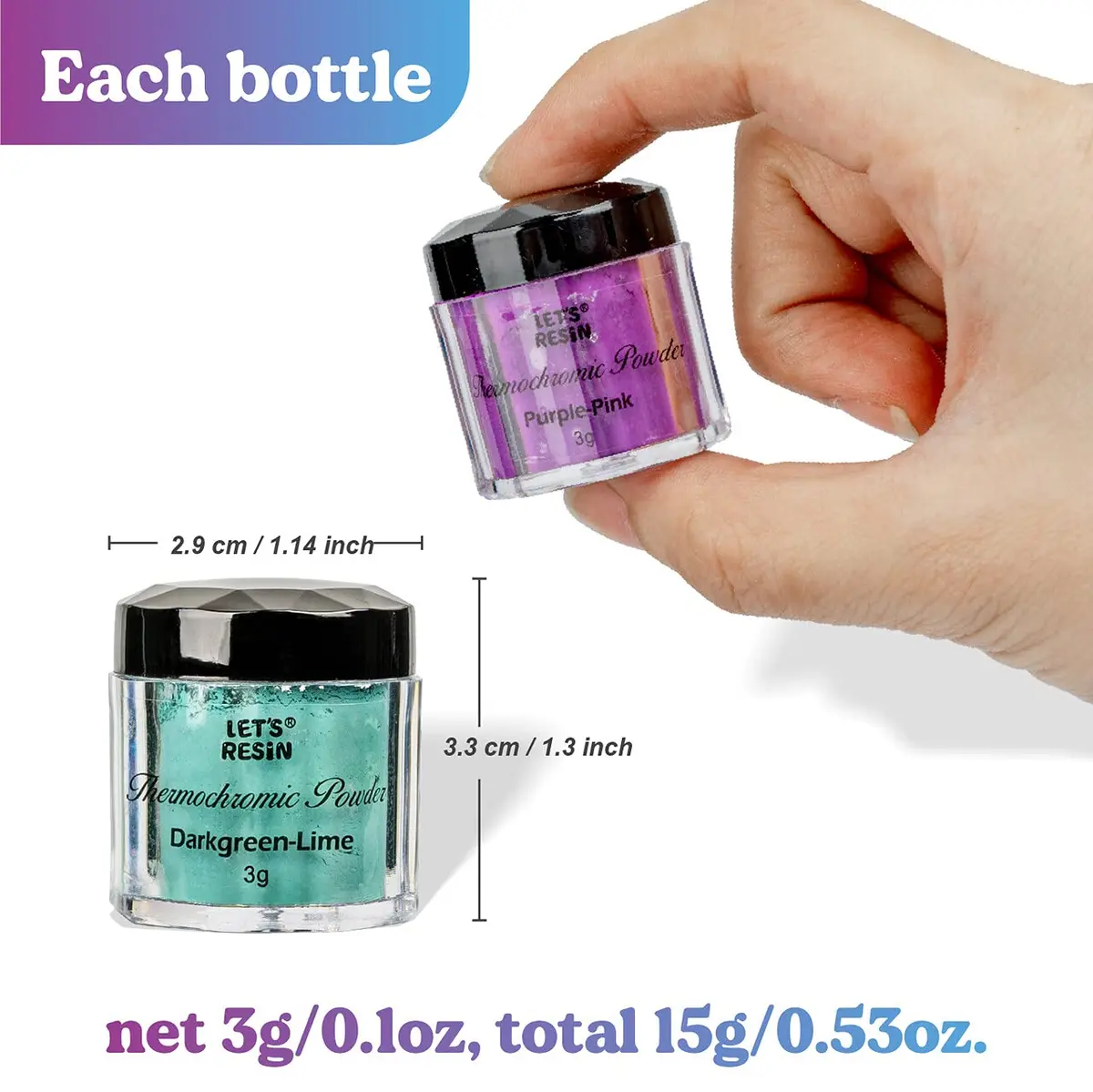 LET'S RESIN Thermochromic Pigment Powder, Colors Changing Pigment for Resin - view 3