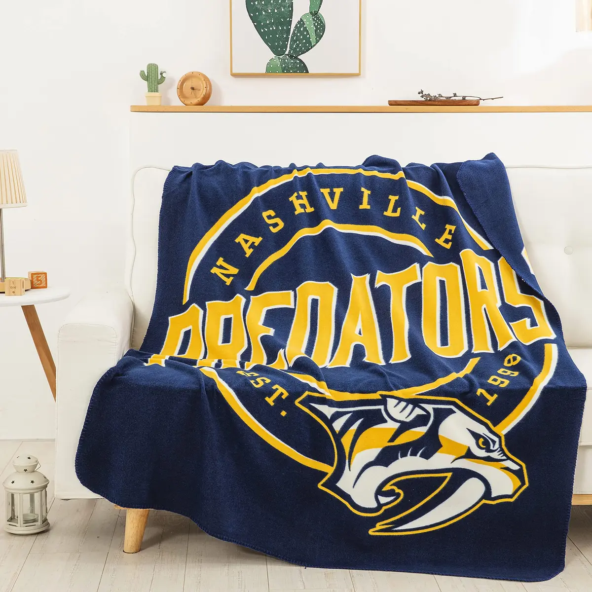 Northwest NHL Nashville Predators Fleece Throw Blanket 50" x 60" | Officially Licensed Fan Gear - view 6