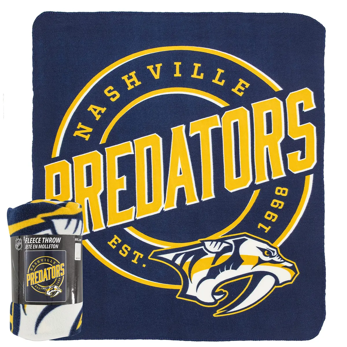 Northwest NHL Nashville Predators Fleece Throw Blanket 50" x 60" | Officially Licensed Fan Gear - view 2