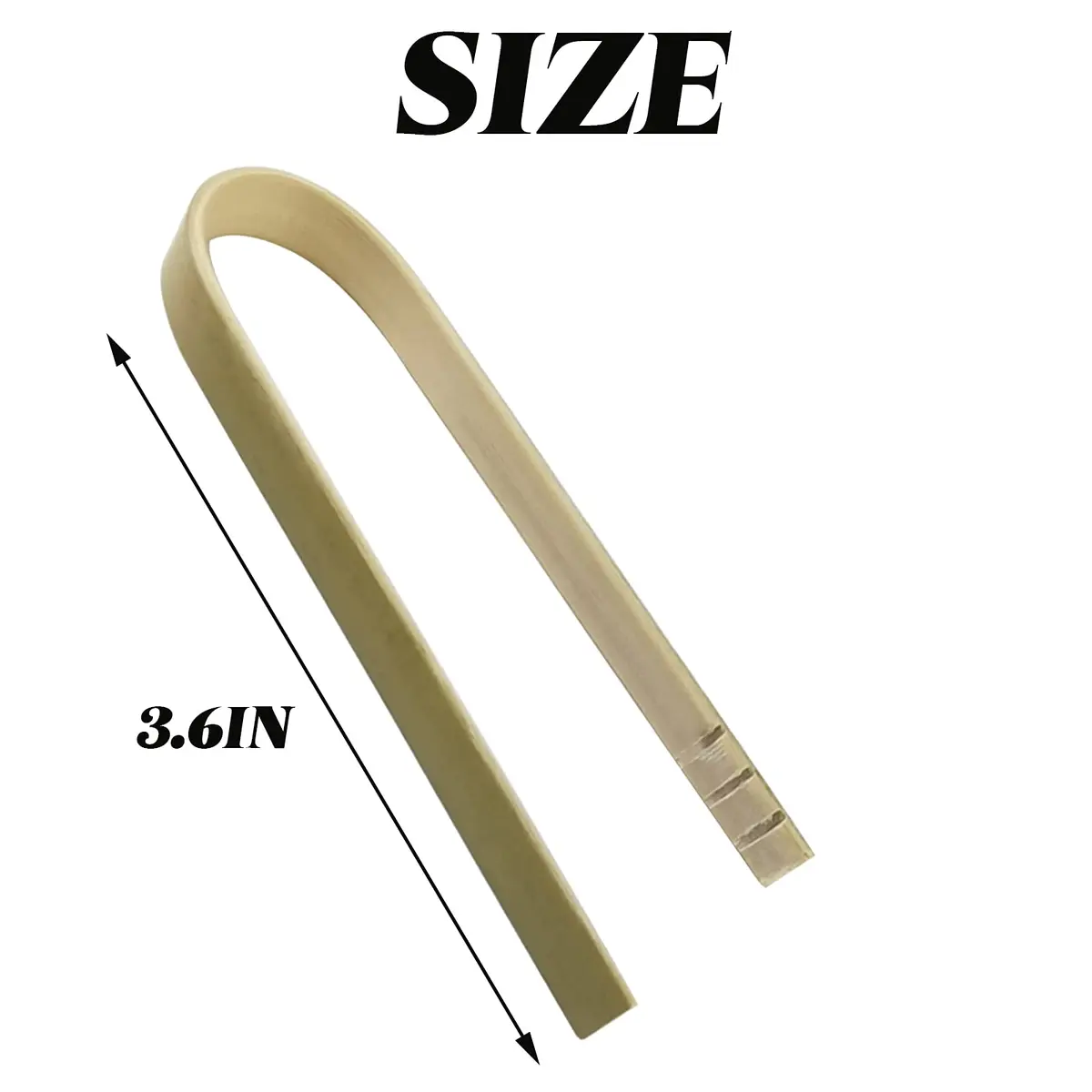 ROYHOO 100 Pack Bamboo Tongs Mini Bamboo Tongs for Kitchen, 10cm, Green | Disposable, Food-Grade Bamboo Utensils - view 2