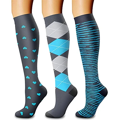 CHARMKING Compression Socks 15-20 mmHg (3 Pairs, Size S/M) | FDA Approved Medical Grade Support - main product image