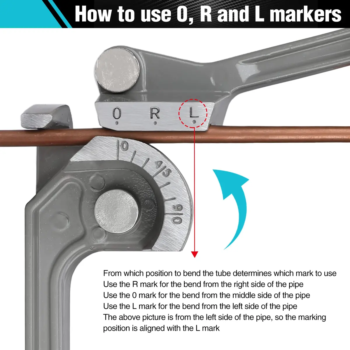 DURATECH 90 Degree Tubing Bender, 3-IN-1 Brake Line Bender | Lightweight Aluminum, Precise Calibration, Versatile for Plumbing & DIY - view 6