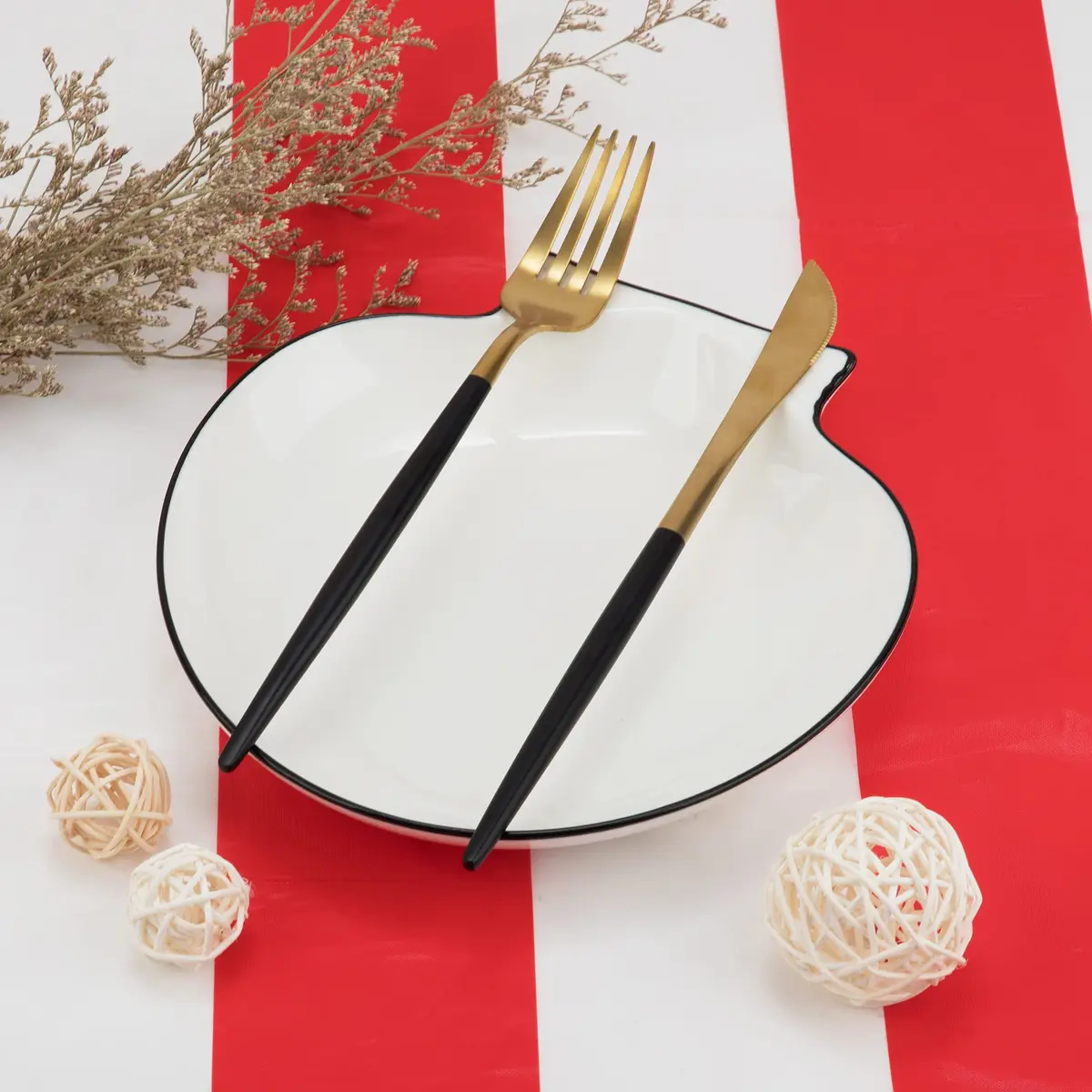 peony man 2 Pieces Red and White Striped Waterproof Tablecloth 137x274 cm | Carnival Festival Decor - view 5