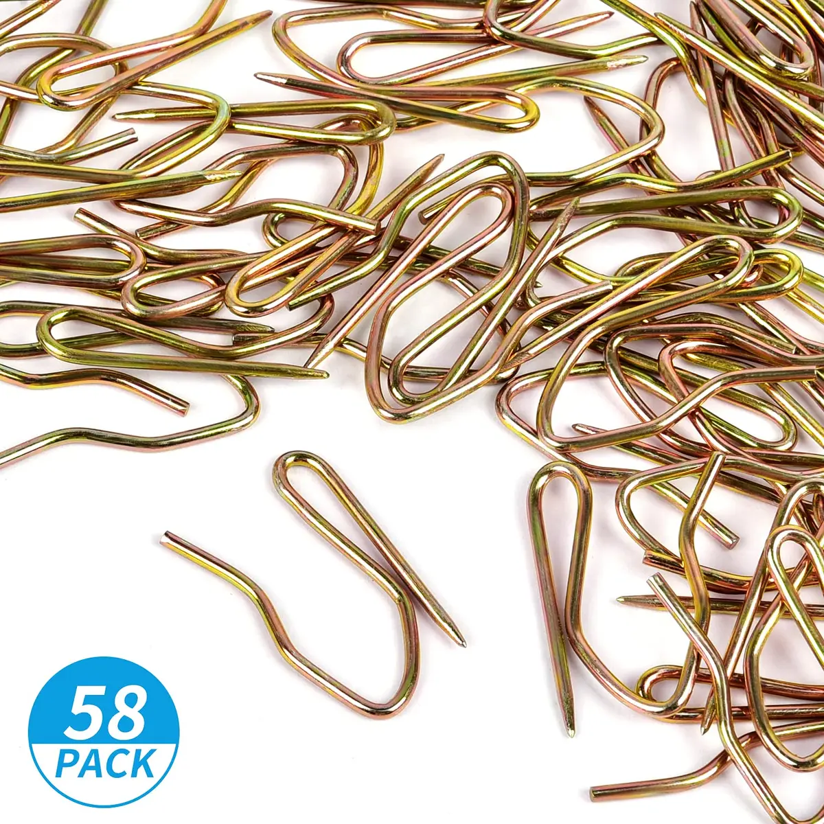 Sopito 58Pcs Metal Curtain Hooks with Sharp Pins, 3.1cm (1.2") Height, Bronze | Tool-Free Installation for Pinch-Pleat Curtains - view 7