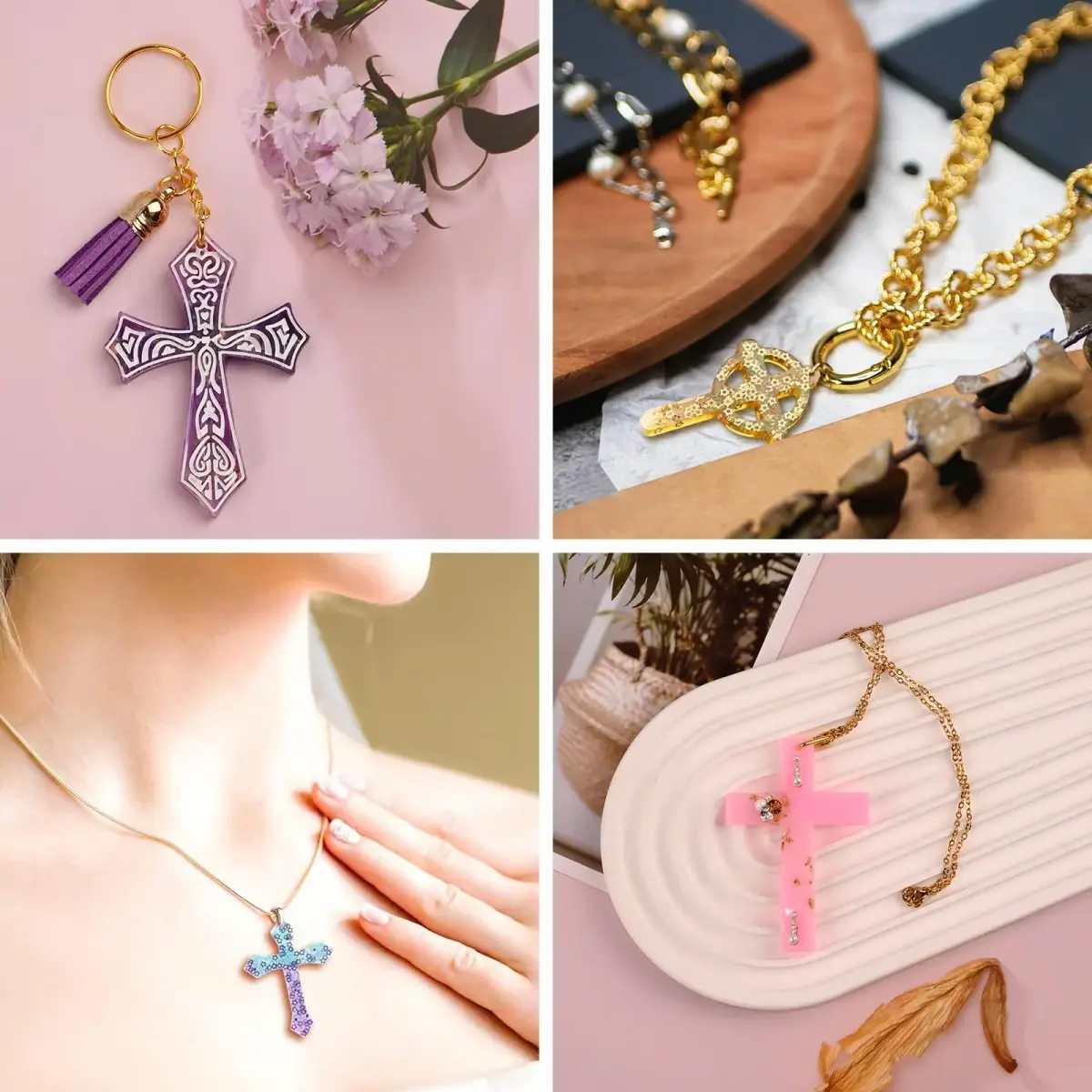 Sakolla 12 Cavity Cross Resin Molds | Flexible Silicone for Jewelry, Keychains, Pendants - view 2