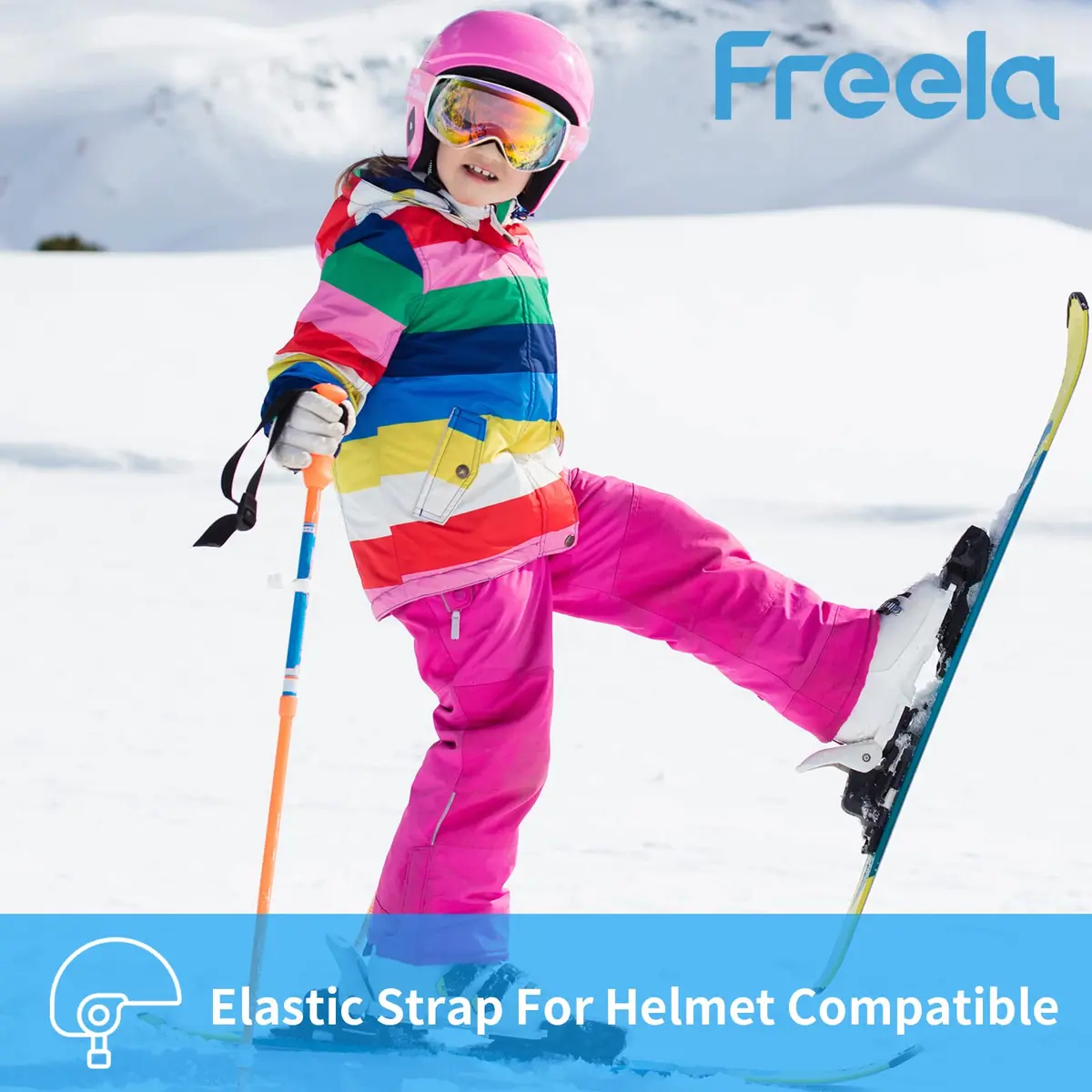 Freela Ski Goggles Snowboard Snow Skiing Equipment UV Protection Mirror Clear (one) | Anti-fog Wide Vision - view 6