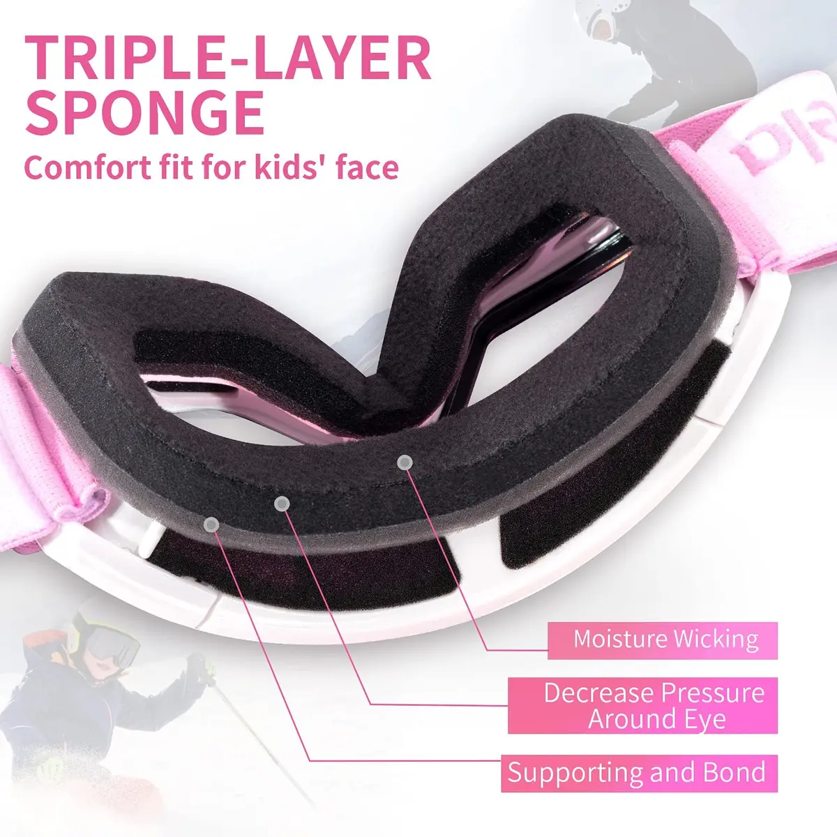 Freela Ski Goggles Snowboard Snow Skiing Equipment UV Protection Mirror Clear (one) | Anti-fog Wide Vision - view 7