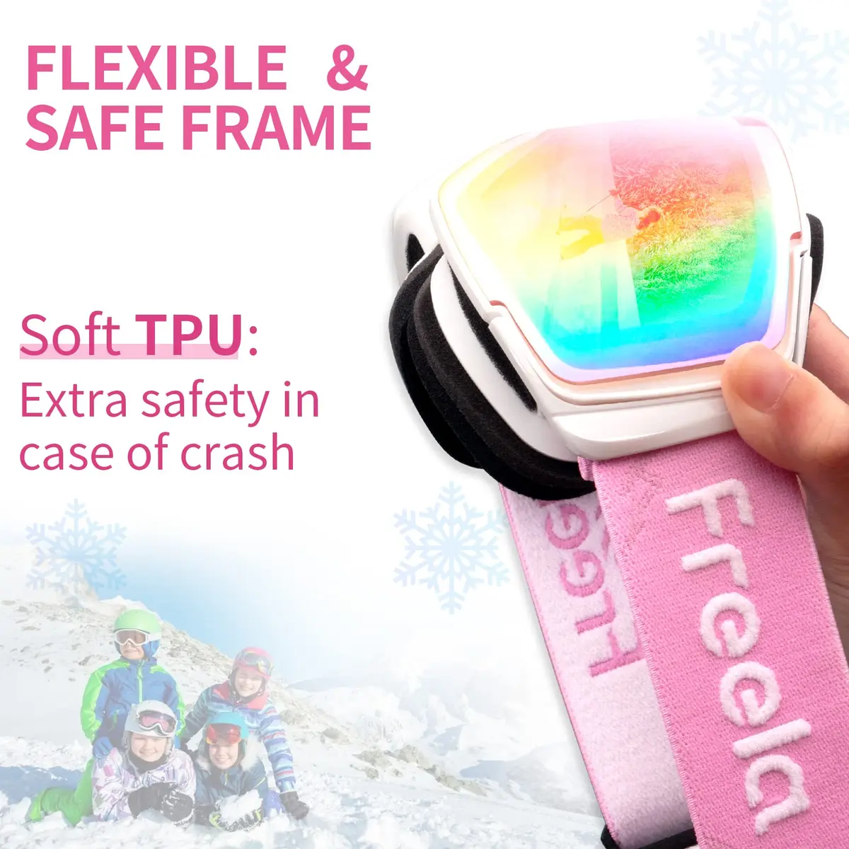 Freela Ski Goggles Snowboard Snow Skiing Equipment UV Protection Mirror Clear (one) | Anti-fog Wide Vision - view 3