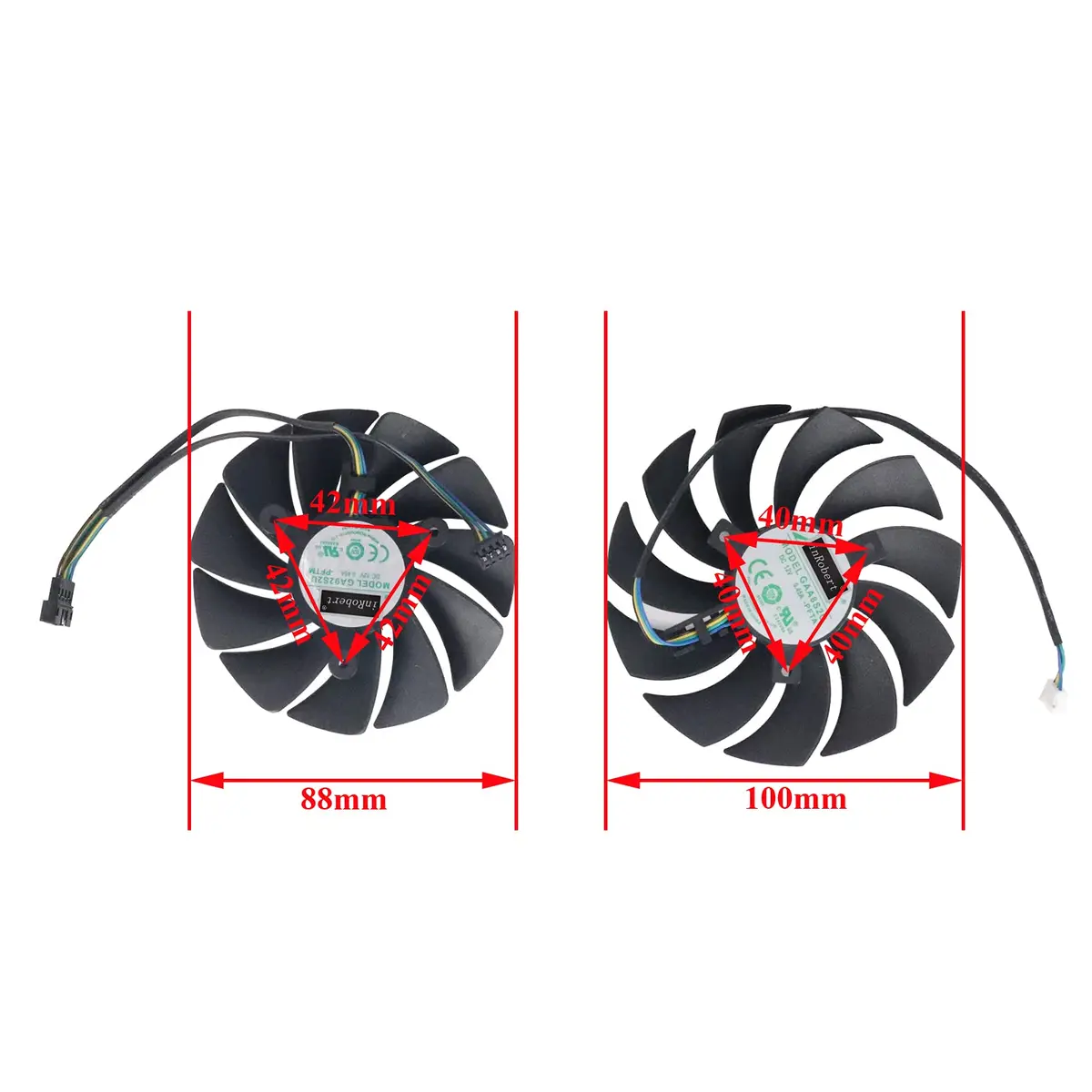 inRobert GPU Cooler for Zotac RTX 3070 Twin Edge | 88mm & 100mm Fans, 12V DC, 4-Pin Header - view 5