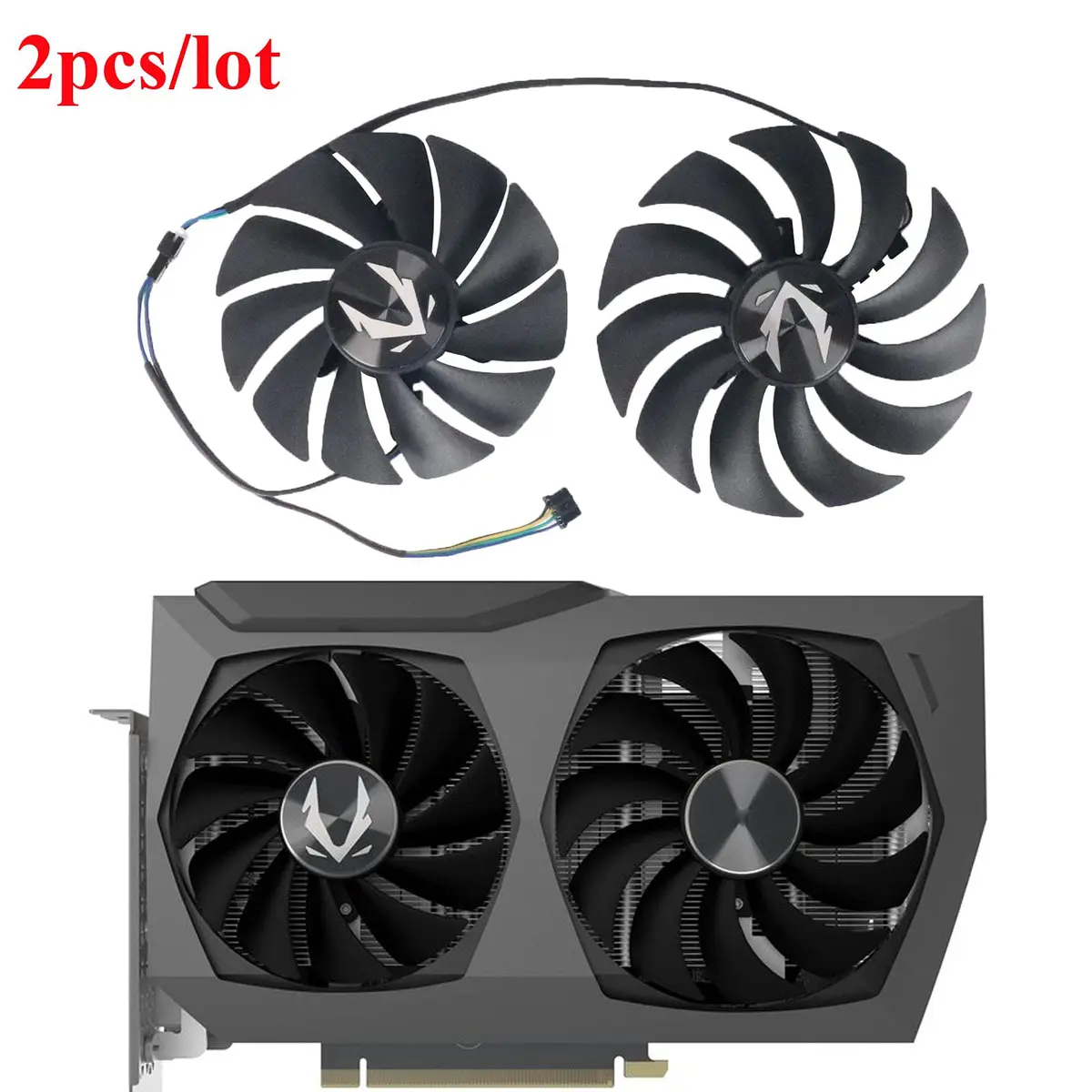 inRobert GPU Cooler for Zotac RTX 3070 Twin Edge | 88mm & 100mm Fans, 12V DC, 4-Pin Header - view 2