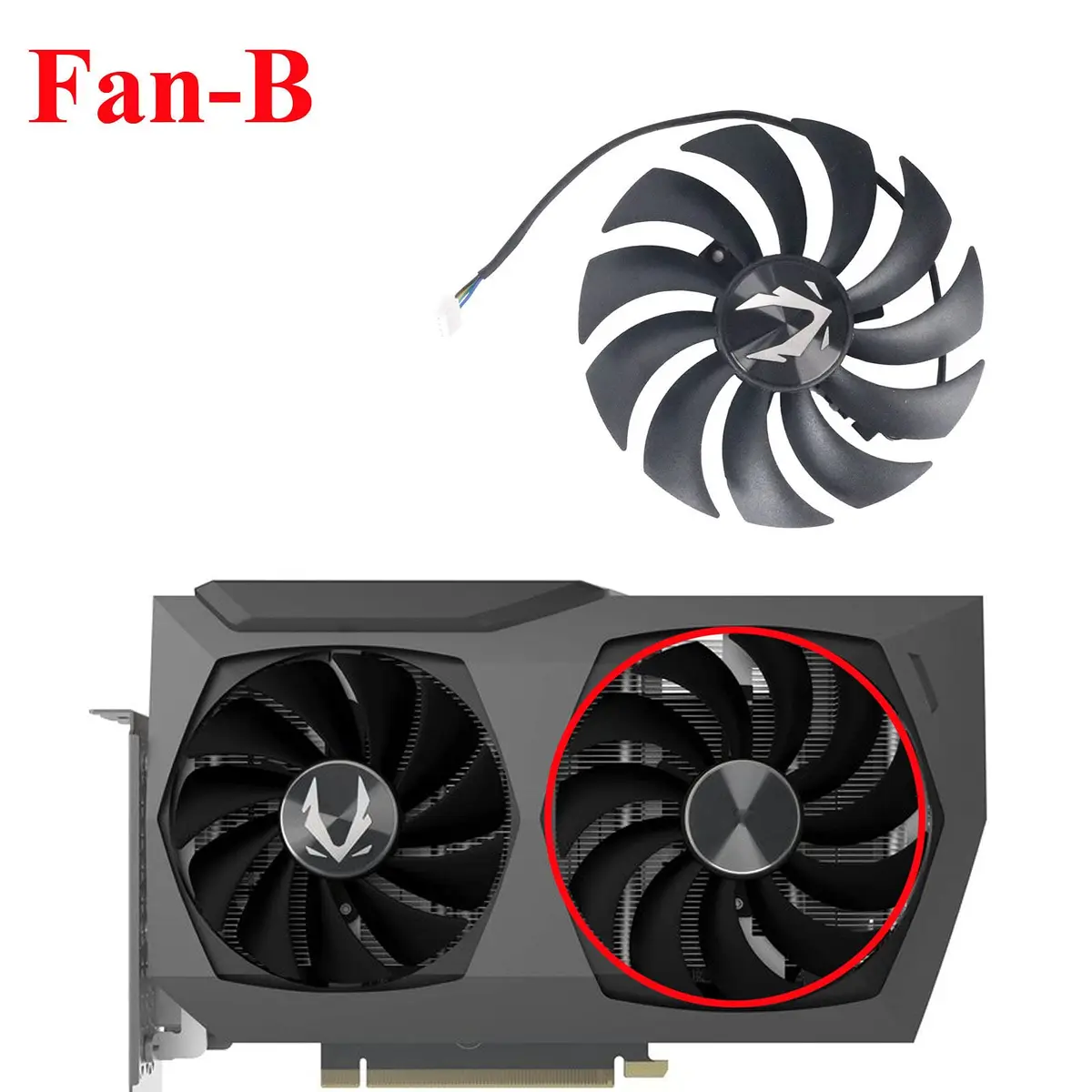 inRobert GPU Cooler for Zotac RTX 3070 Twin Edge | 88mm & 100mm Fans, 12V DC, 4-Pin Header - view 4