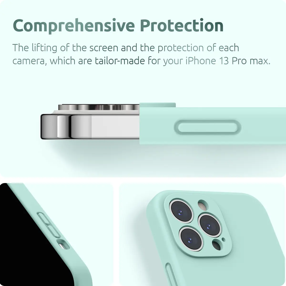 SURPHY Liquid Silicone Case for iPhone 13 Pro Max 6.7 inch | Camera & Drop Protection with Microfiber Lining - view 4
