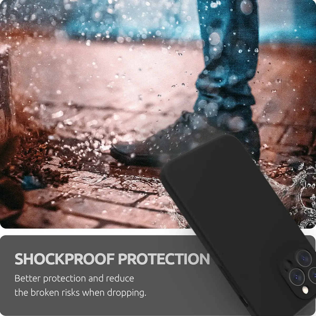 SURPHY Liquid Silicone Case for iPhone 13 Pro Max 6.7 inch (Black) | Camera Protection + Screen Protector - view 7