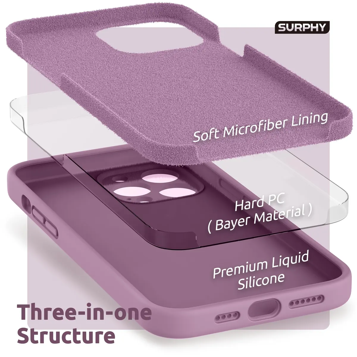 SURPHY Liquid Silicone Case for iPhone 13 Pro Max 6.7 inch | Camera & Drop Protection - view 5