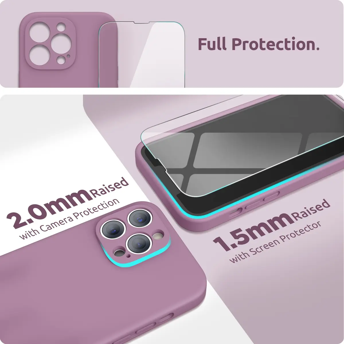 SURPHY Liquid Silicone Case for iPhone 13 Pro Max 6.7 inch | Camera & Drop Protection - view 3