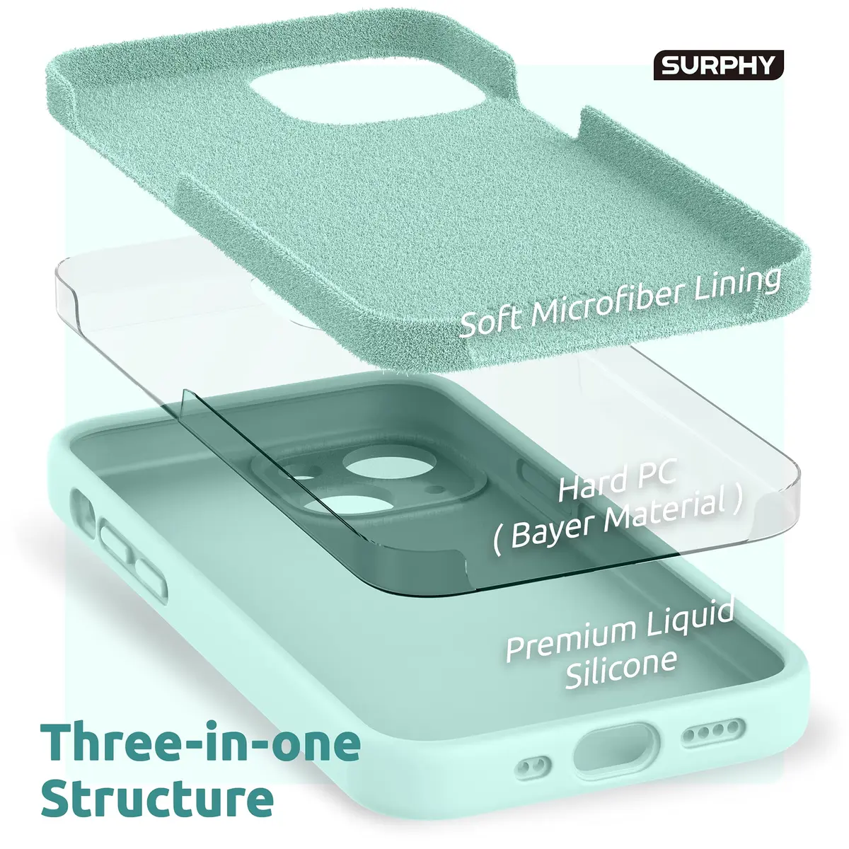 SURPHY Liquid Silicone iPhone 13 Mini Case with Screen Protector | Camera & Drop Protection (70-120 chars) - view 5