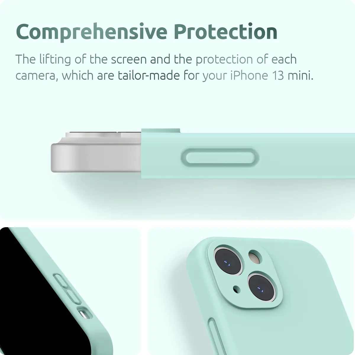 SURPHY Liquid Silicone iPhone 13 Mini Case with Screen Protector | Camera & Drop Protection (70-120 chars) - view 4