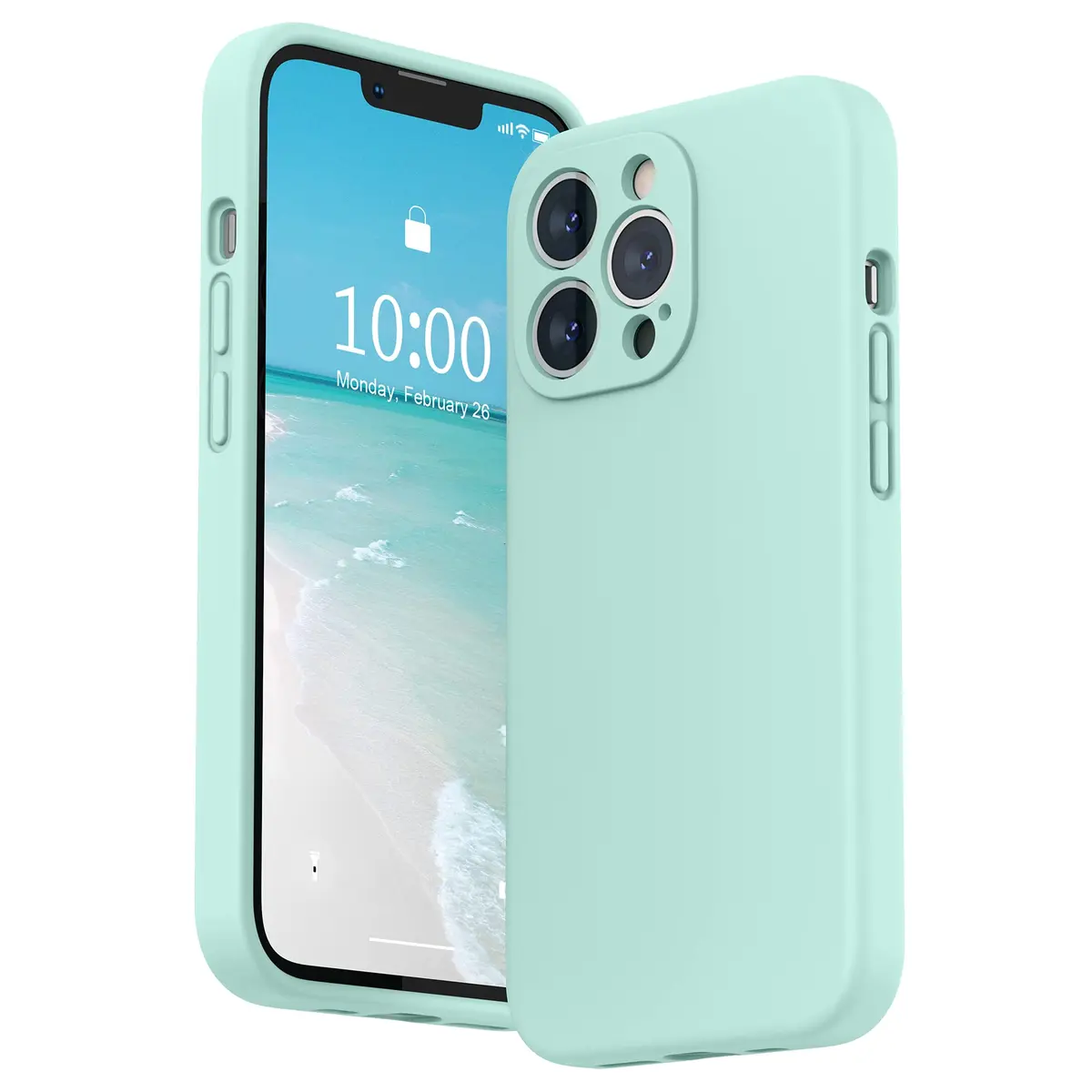 SURPHY Liquid Silicone Case for iPhone 13 Pro 6.1 inch | Camera & Screen Protection, Microfiber Lining - main product image