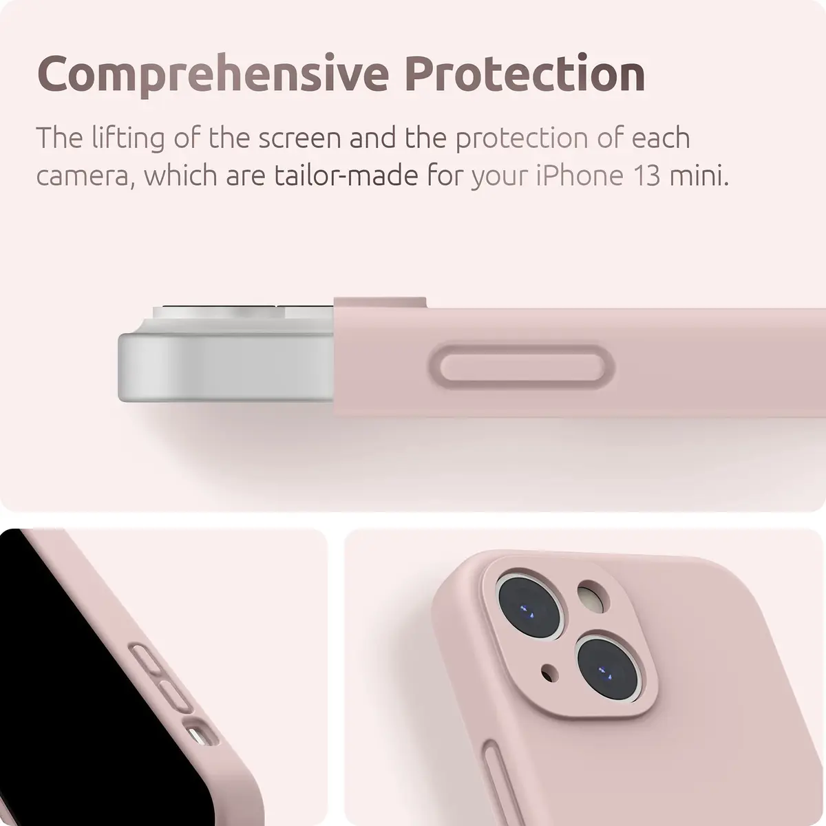 SURPHY Liquid Silicone Case for iPhone 13 Mini 5.4 inch | Camera & Drop Protection - view 3