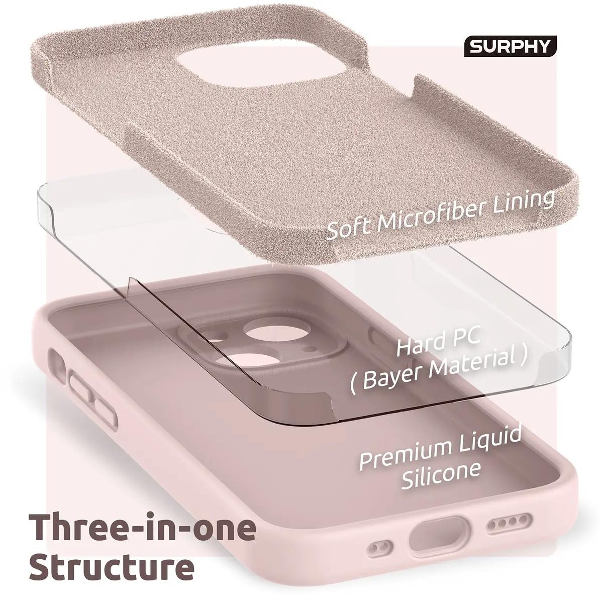 SURPHY Liquid Silicone Case for iPhone 13 Mini 5.4 inch | Camera & Drop Protection - view 4