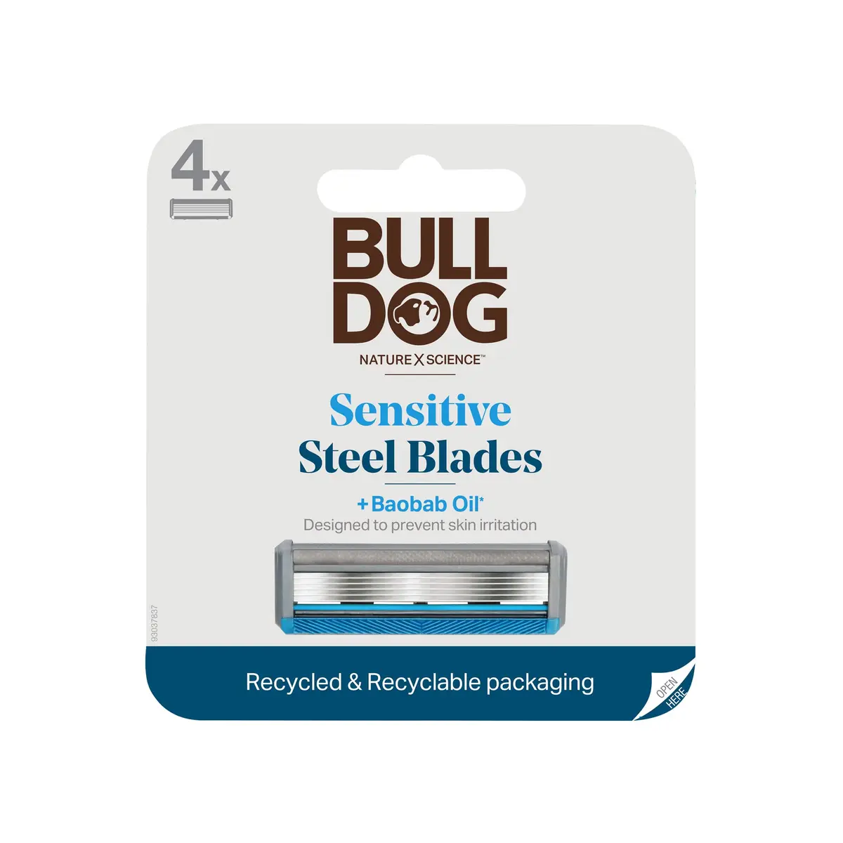 Bulldog Skincare for Men Sensitive Skin Razor Blades Refills 4 Count | Close & Comfortable Shave with Eco Focus - main product image