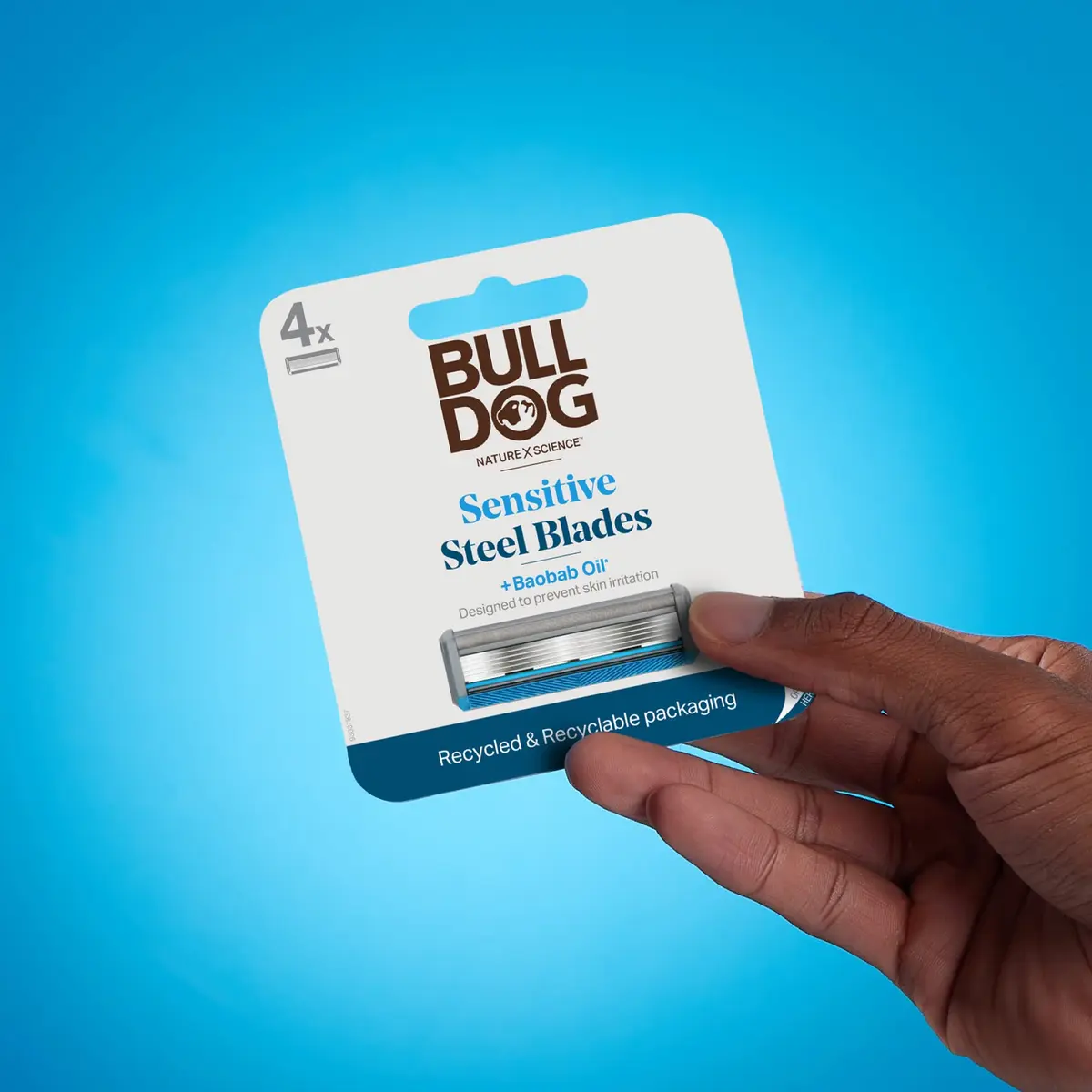 Bulldog Skincare for Men Sensitive Skin Razor Blades Refills 4 Count | Close & Comfortable Shave with Eco Focus - view 6
