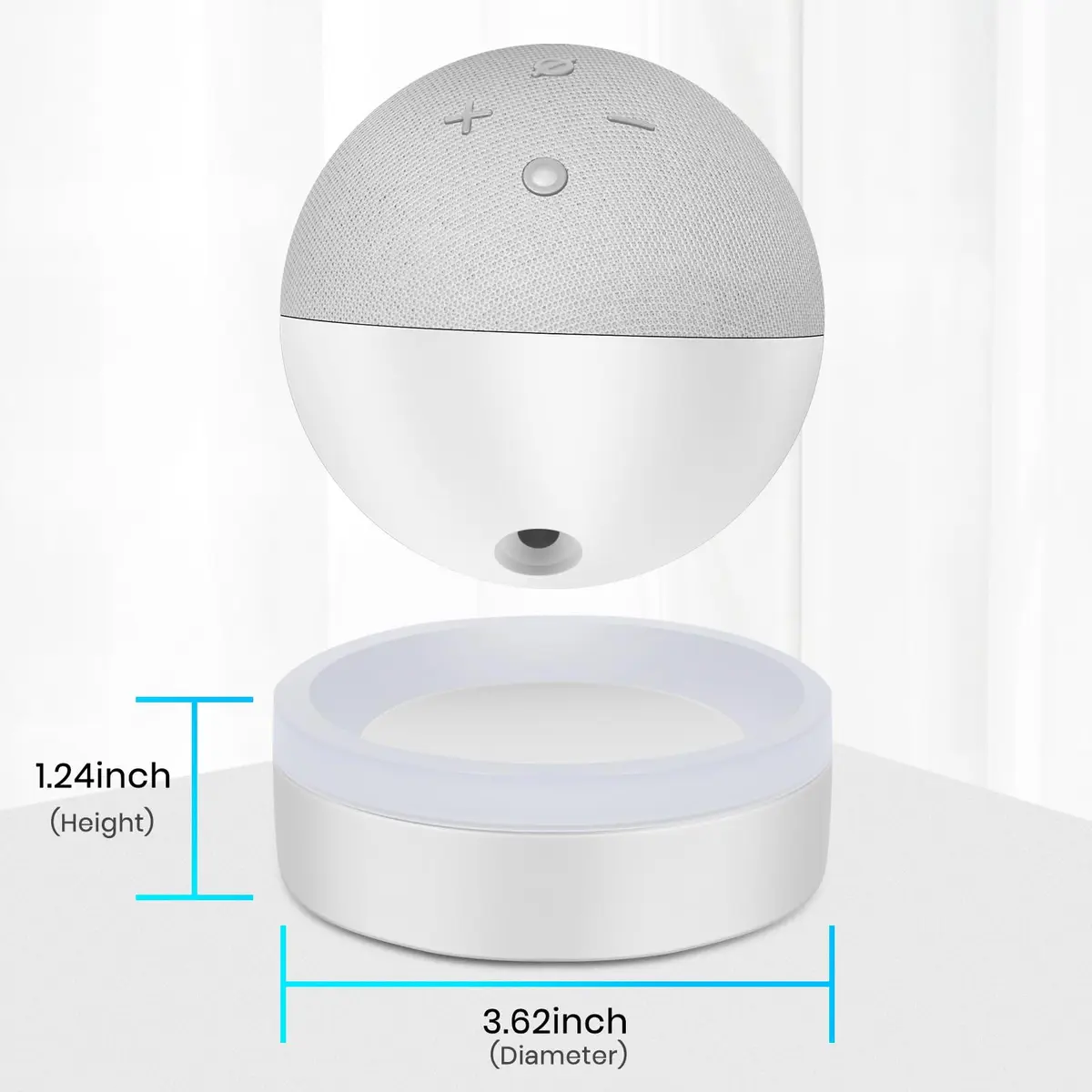 ZUOLACO Table Holder for Echo Dot 5th Gen & 2026 Model | White ABS Stand with Cable Management - view 6