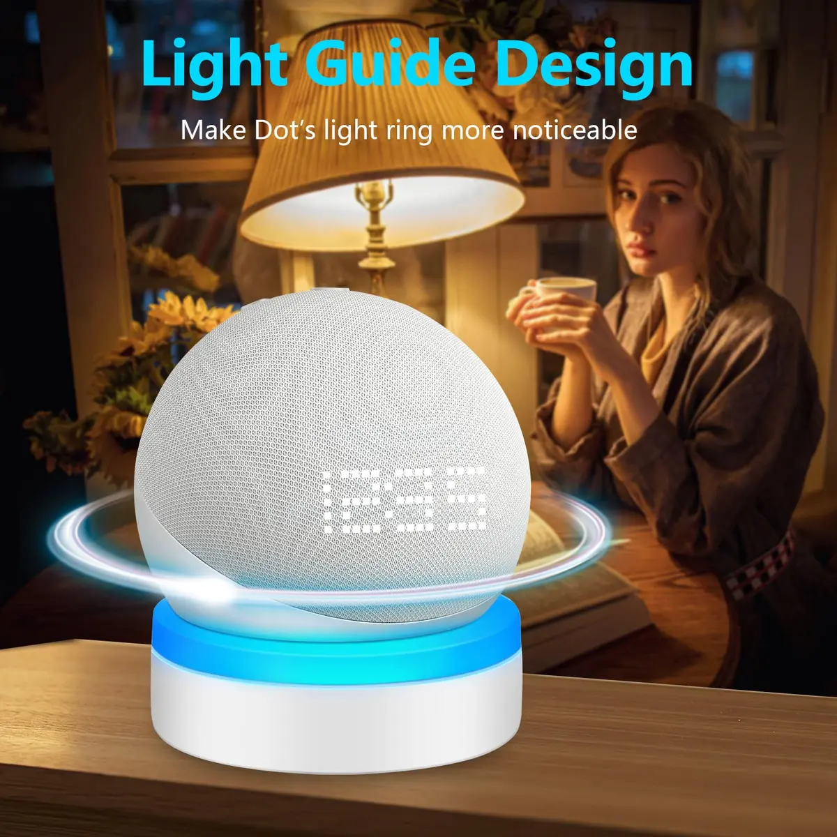 ZUOLACO Table Holder for Echo Dot 5th Gen & 2026 Model | White ABS Stand with Cable Management - view 3