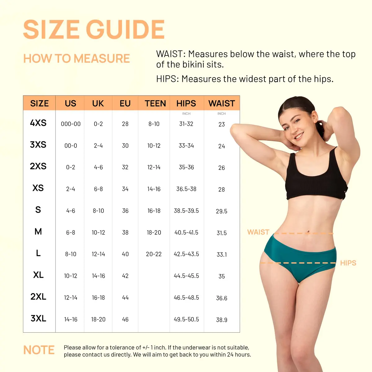 Savvi Wear Period Swimwear for Teens XX-Small | Leakproof Mid Rise Bikini Bottoms - view 6