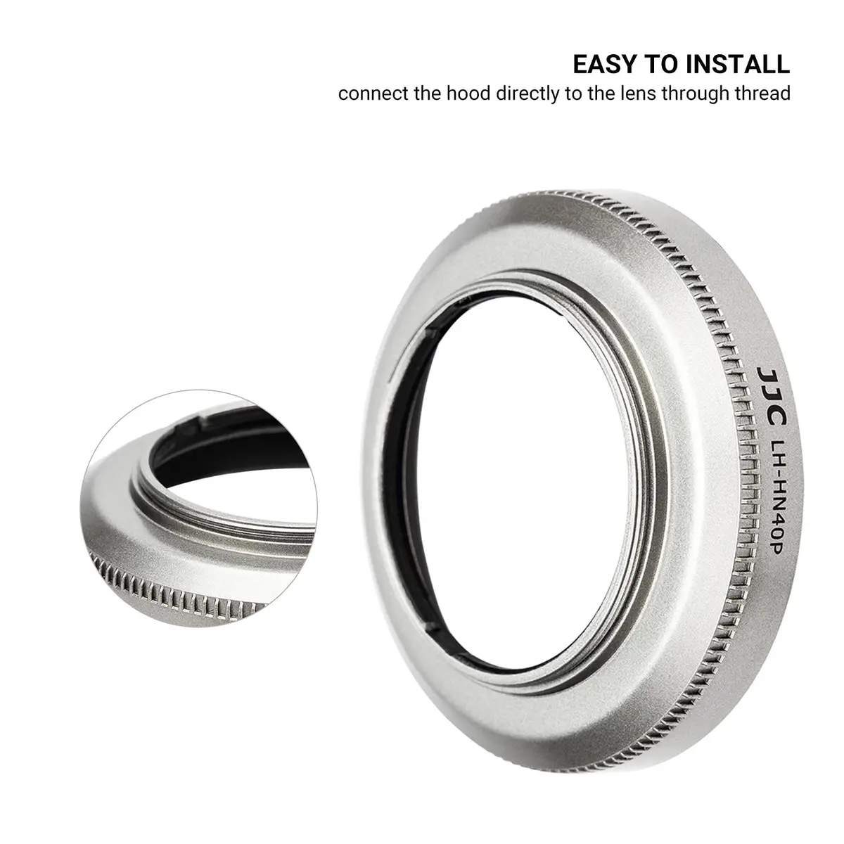 JJC Silver Camera Lens Hood for Nikon NIKKOR Z DX 16-50mm f/3.5-6.3 VR | Replaces HN-40, Compatible w 46mm Cap & Filter - view 3