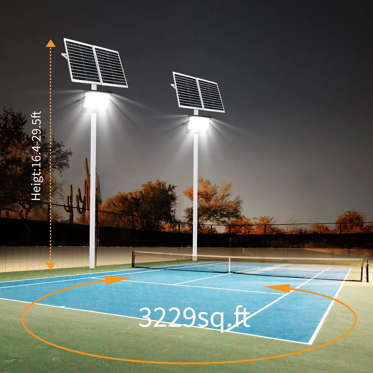 TIN SUM SOLAR ENERGY 400W LED Solar Security Flood Lights with Remote Control, 40000 Lumens, IP66 Waterproof | 6.87 kg (15.15 lb) - view 5